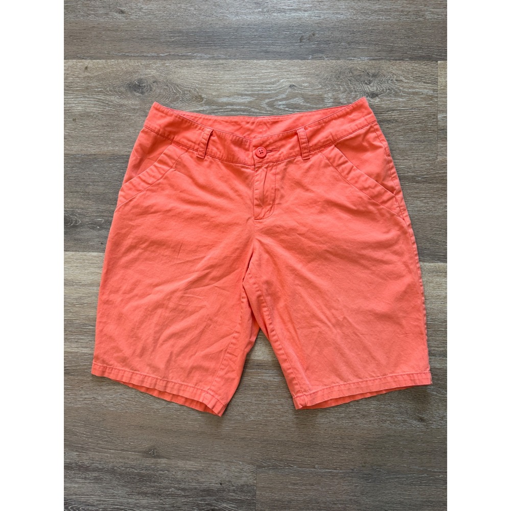Columbia Womens Coral Orange Cotton Hiking Casual‎ Shorts Size 8 XL4707